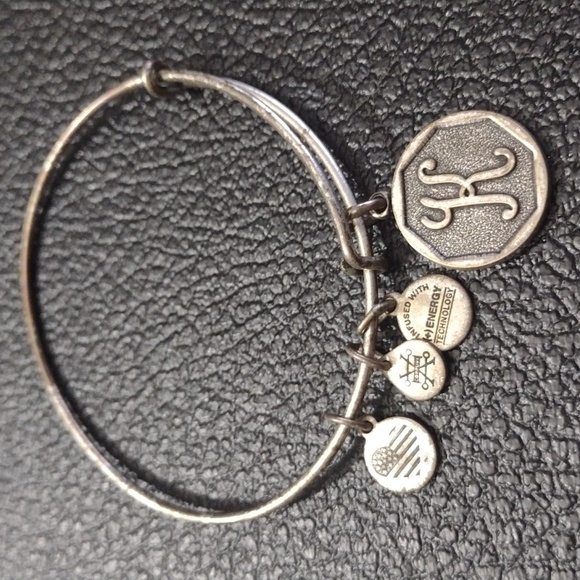 Alex and Ani Jewelry - Alex and Ani K Initial Letter Silver Charm Bracelet adjustable Bangle bo…